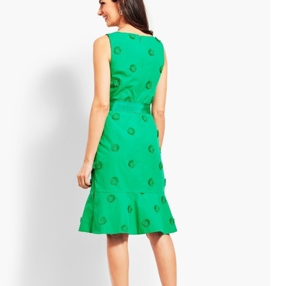 TALBOTS 3D Flower Applique Fit & Flare Magenta Pink Dress Size 4P Barbiecore - Picture 6 of 9